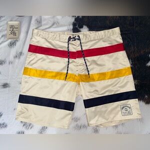 EUC  IRON AND RESIN Revival Stripe Boardshort  in Cream Size 36 $72 Orig.